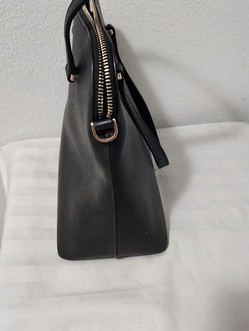 kate spade Black Saffiano Leather Satchel with Gold Hardware